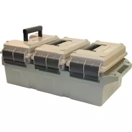 MTM Case-Gard 3-Can Ammo Crate 50 Cal - Dk Earth/Army Green