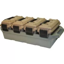 MTM Case-Gard 4-Can Ammo Crate 30 Cal - Dk Earth/Army Green