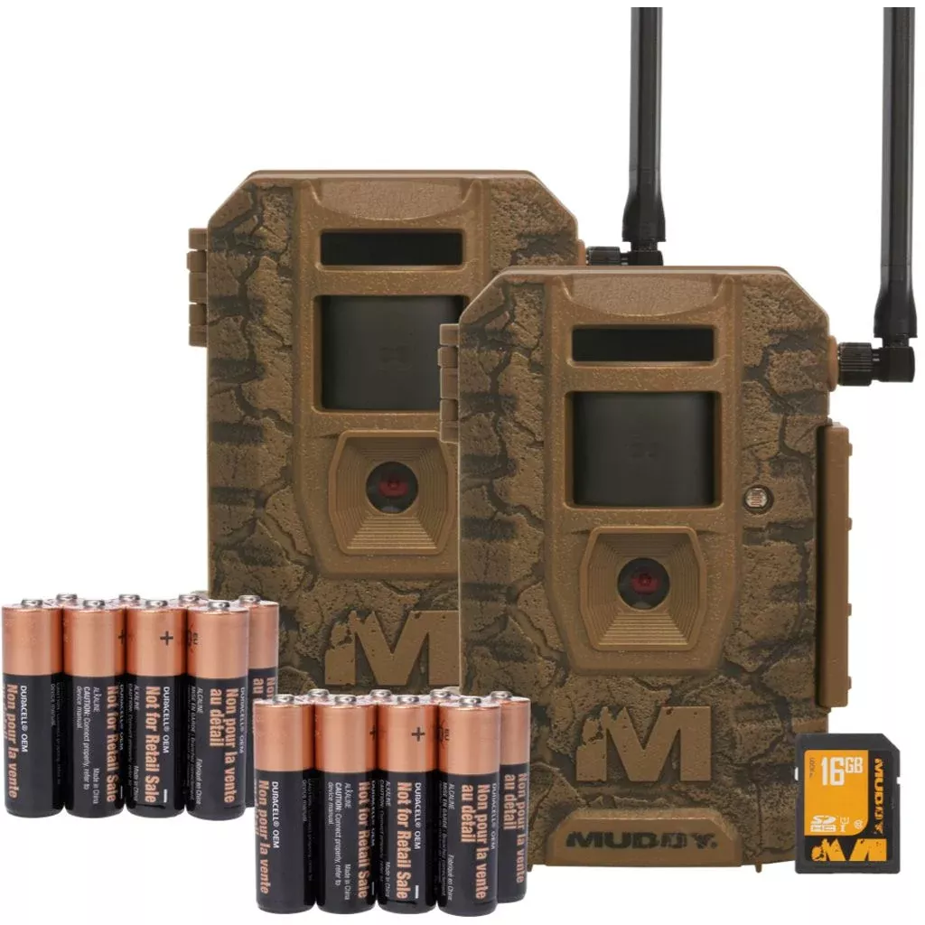 Muddy Mitigator 2.0 24MP Cellular Camera – 2 Pack Includes SD + Batteries