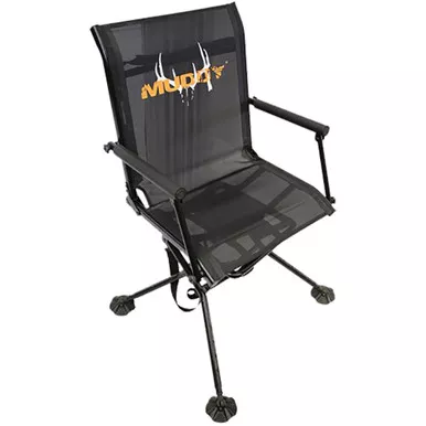 Muddy Outdoors MUD-MGS400AL Swivel Ground Chair with Adjustable Legs, Black
