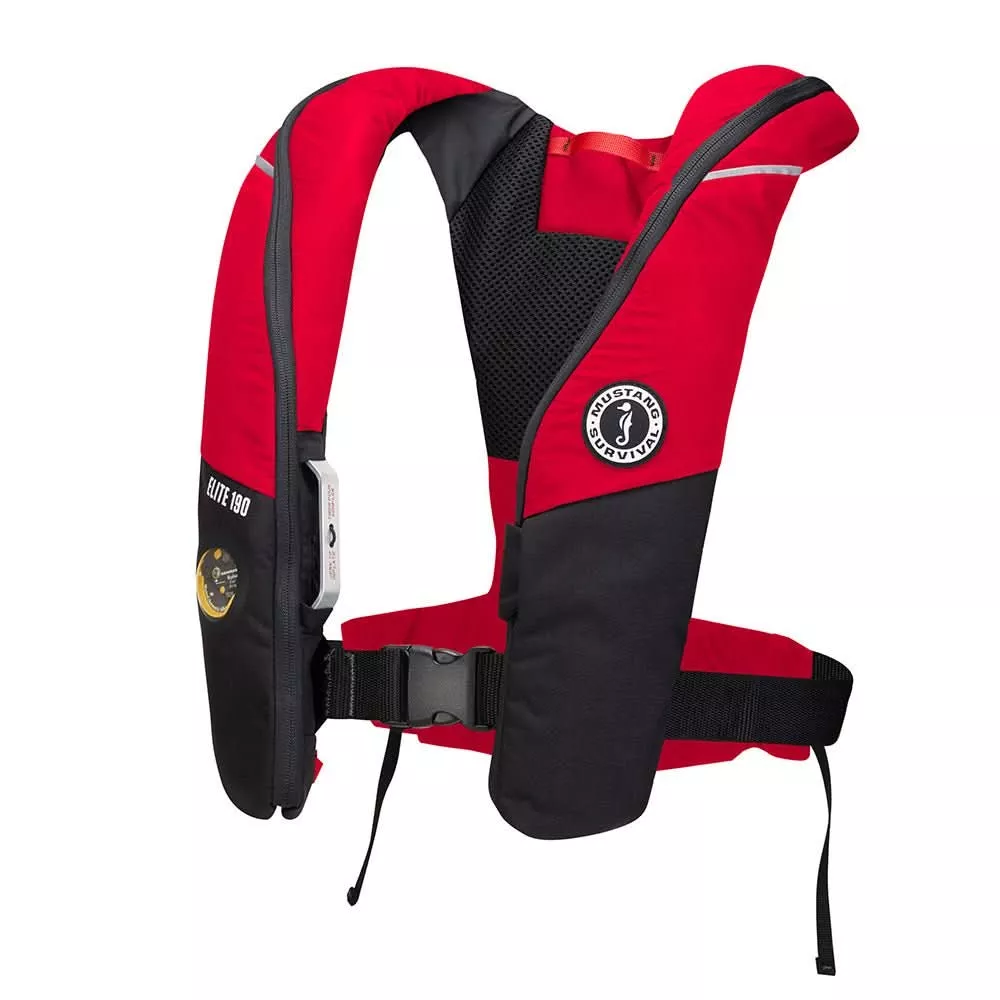 Mustang Elite 190 Offshore Inflatable PFD – Red/Black – MD3170-123-0