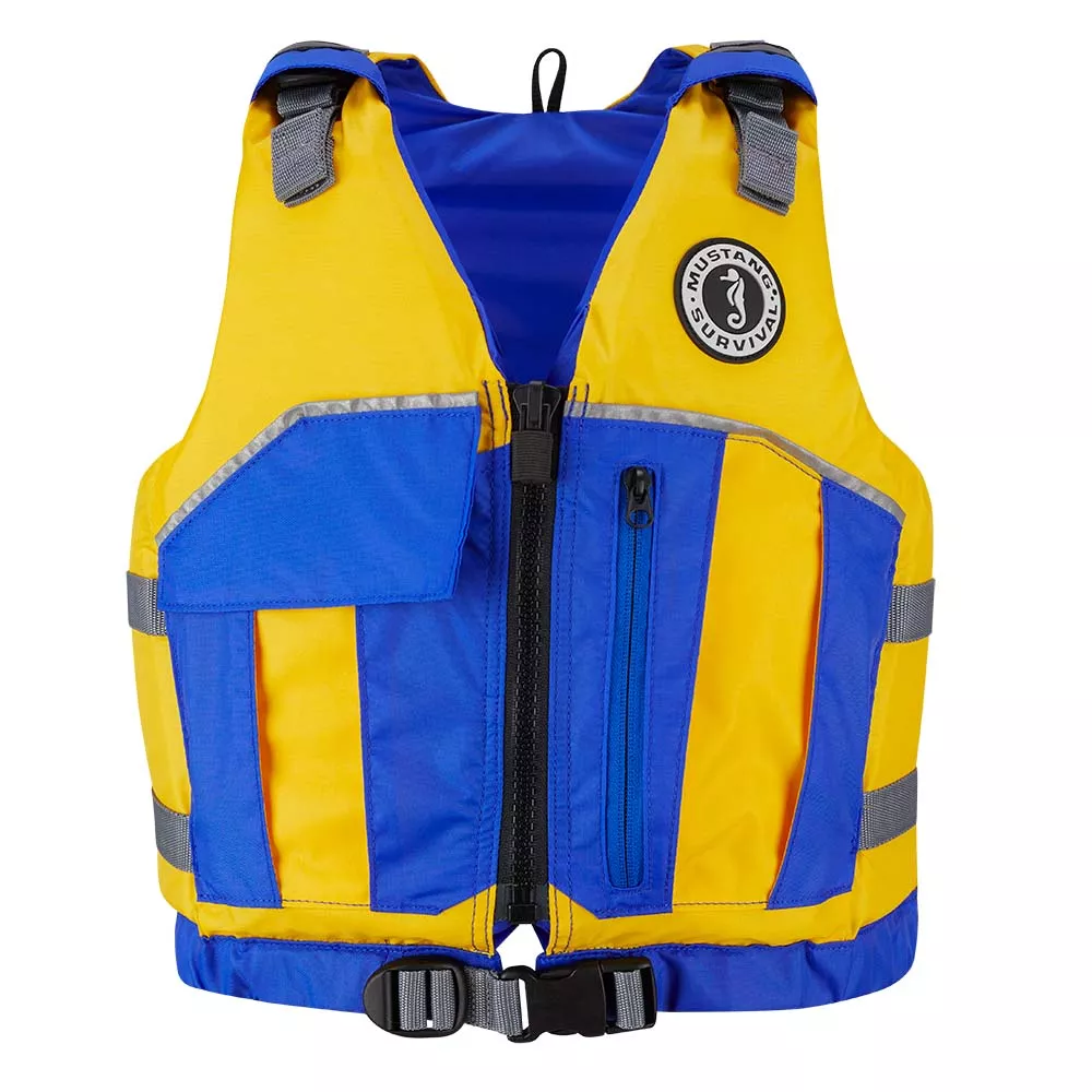 Mustang Youth Reflex Foam Vest – Yellow/Royal Blue