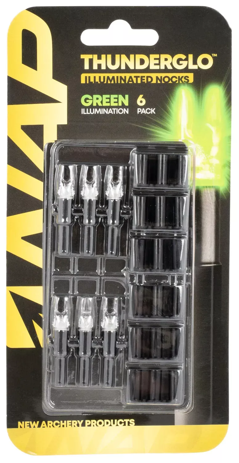 NAP Thunderglo Illuminated Nock Green 6 Per Pack