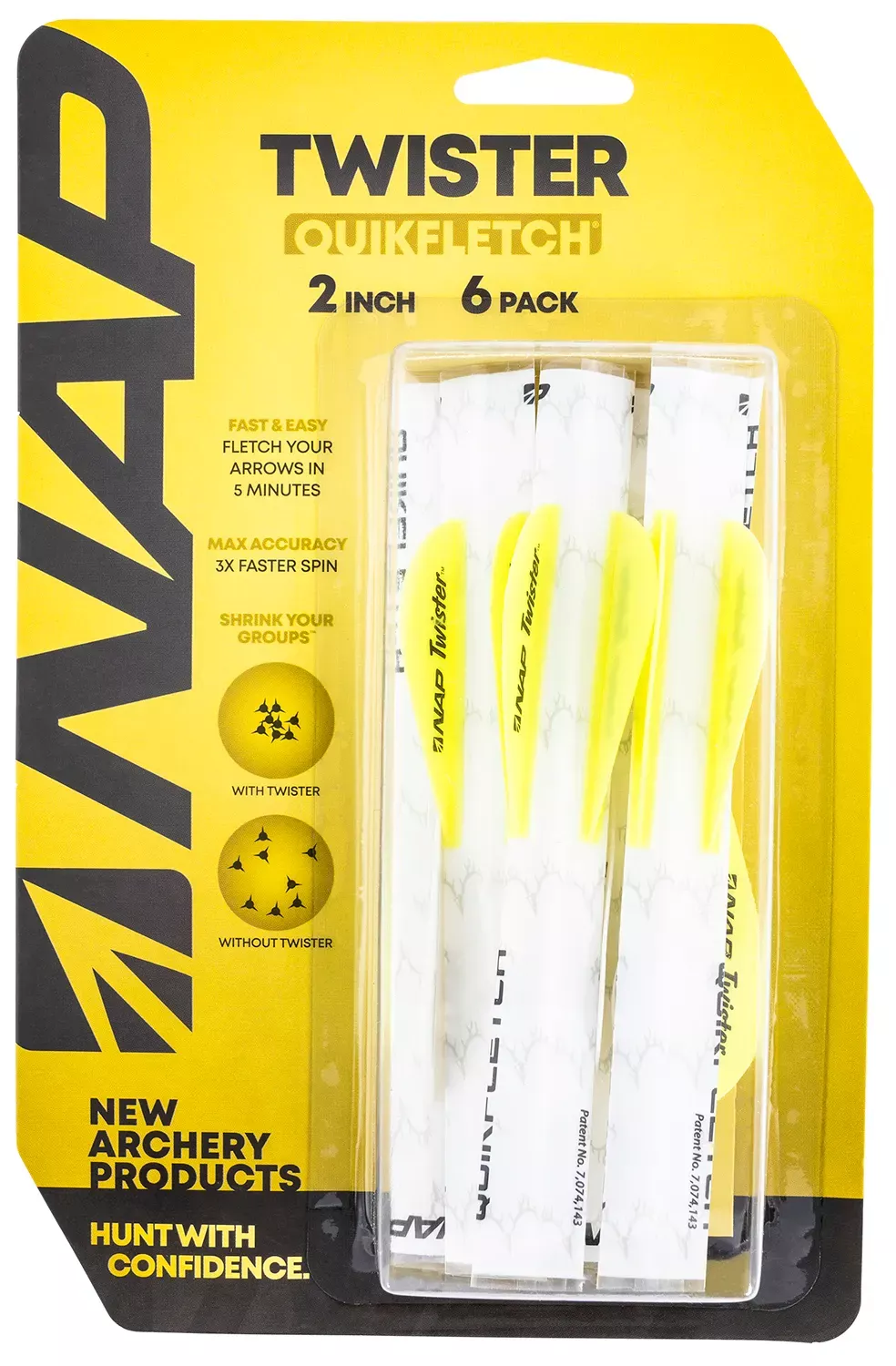 NAP Twister Quickfletch 2" White and Yellow NAP60636
