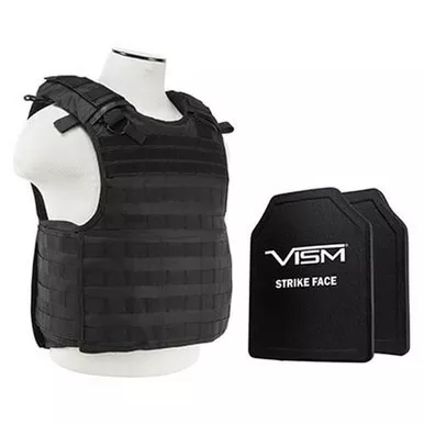 NcStar BPLCVPCVQR2964 Quick Release Plate Carrier w/ PE Ballistic Hard Plates Shooters Cut -11" x 14"