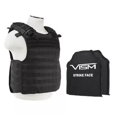 NcStar BSCVPCVQR2964 Quick Release Plate Carrier w/ Level IIIA Soft Ballistic Panels Shooter's Cut - 10" x 12"