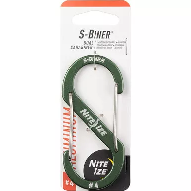 Nite Ize SBA4-08-R6 Dual Carabiner for Keys and Gear, Size #4, Olive