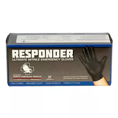 North American Rescue Responder Ultimate Nitrile Emergency Gloves - Box of 100
