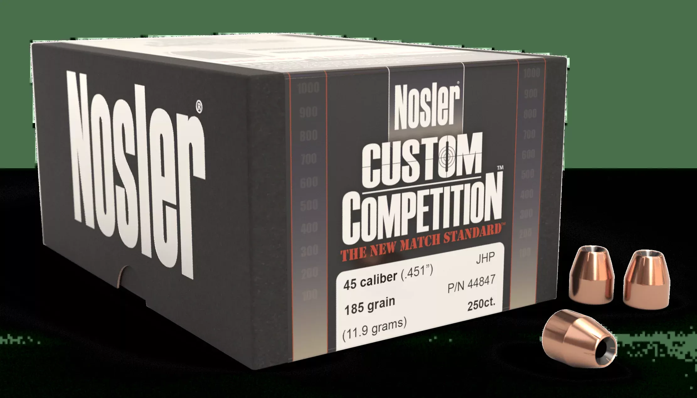 Nosler Bullets 45 Cal .451 - 185gr Jhp Custom Comp. 250ct