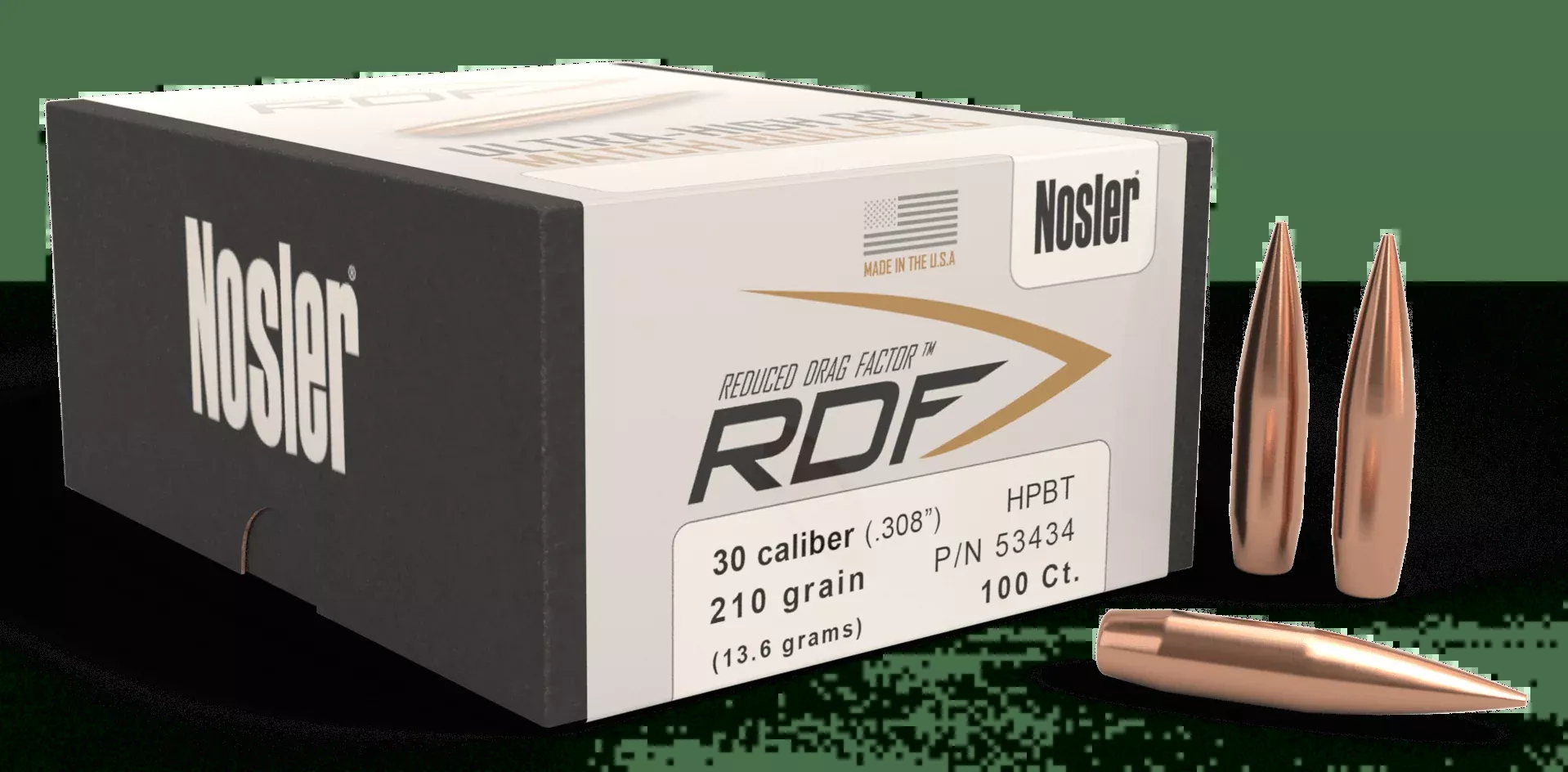 Nosler Rdf, Nos 53434 Rdf Match 30 210Hpbt100