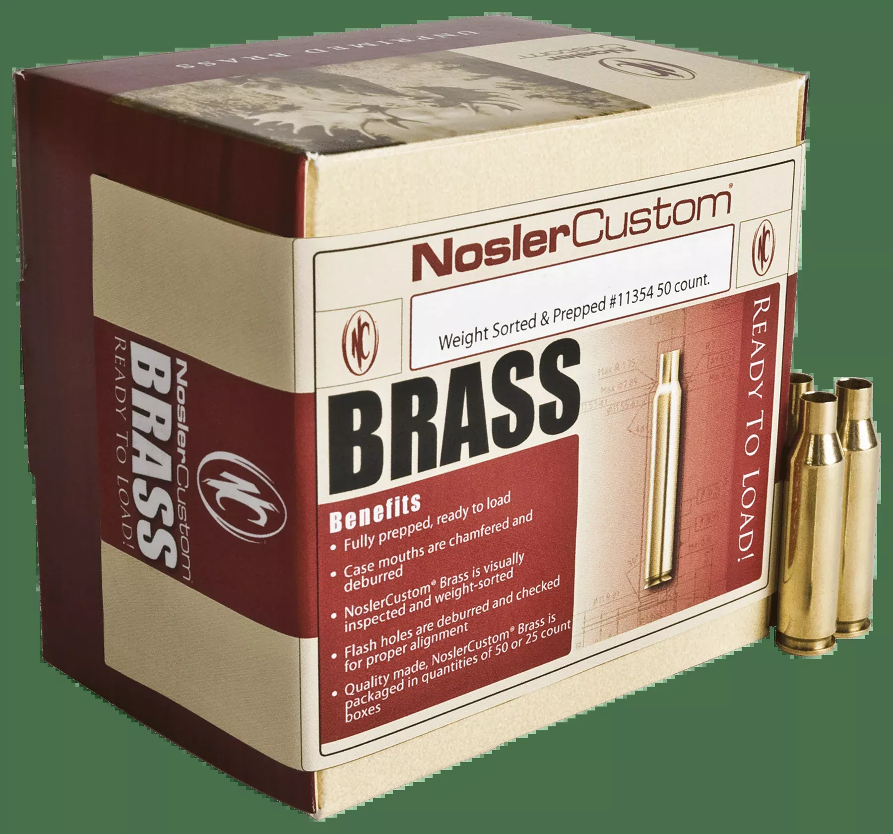 Nosler Unprimed Cases, Nos 10225 Custom Brass 30850