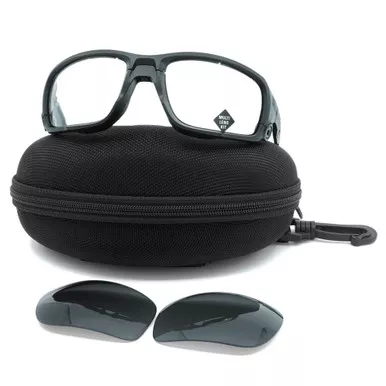 OAKLEY Standard Issue Shocktube Sunglasses with Matte Black Frame and Clear/Grey Lenses (OO9329-1061)