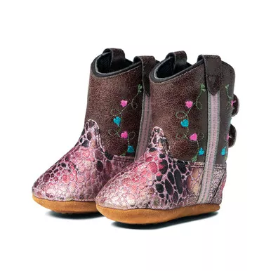 OLD WEST Infant Poppets Faux Leather Cowboy Boots
