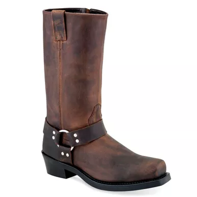OLD WEST Men's Brown Distressed Harness Boot (MB2060)