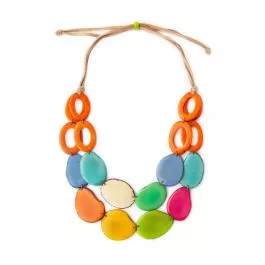 Organic Tagua Jewelry Africa Necklace – Multi