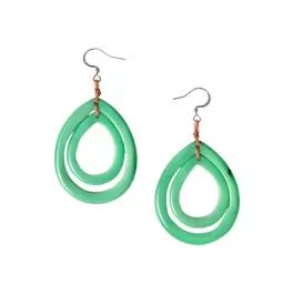 Organic Tagua Jewelry Andy Earrings - Mint