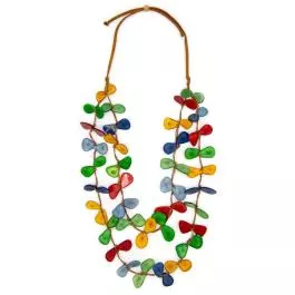 Organic Tagua Jewelry Cielo Necklace - Spring Multi