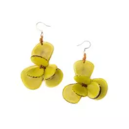 Organic Tagua Jewelry Florence Earrings – Lime