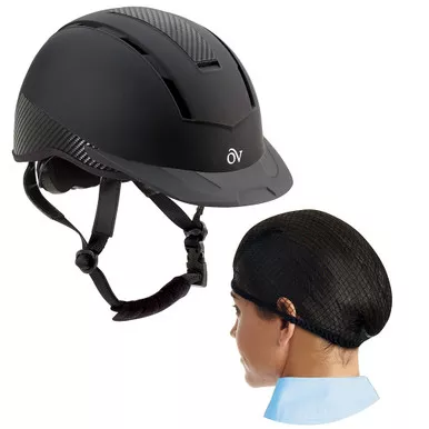 OVATION Extreme Helmet with OVATION Deluxe PK/2 Black One Size Hair Net