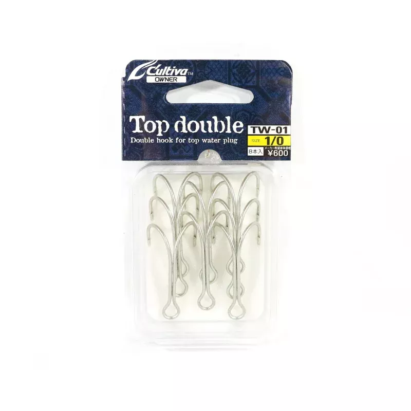 Owner TW-01 Top Double Hook For Topwater Lures Size 1/0 (4753)