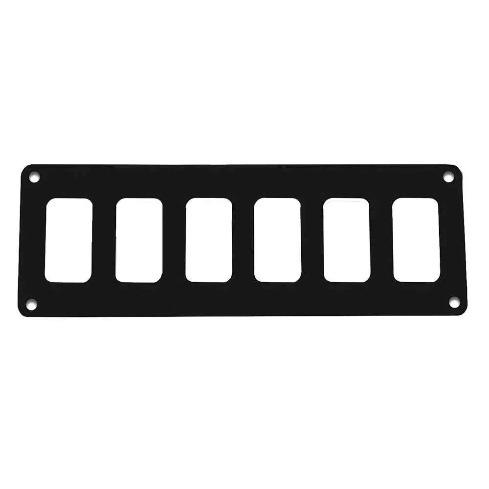 Pacer Switch Panel – 6 Switch & 1 Row – 8″ x 2.75″ – Black Powder Coated Aluminum