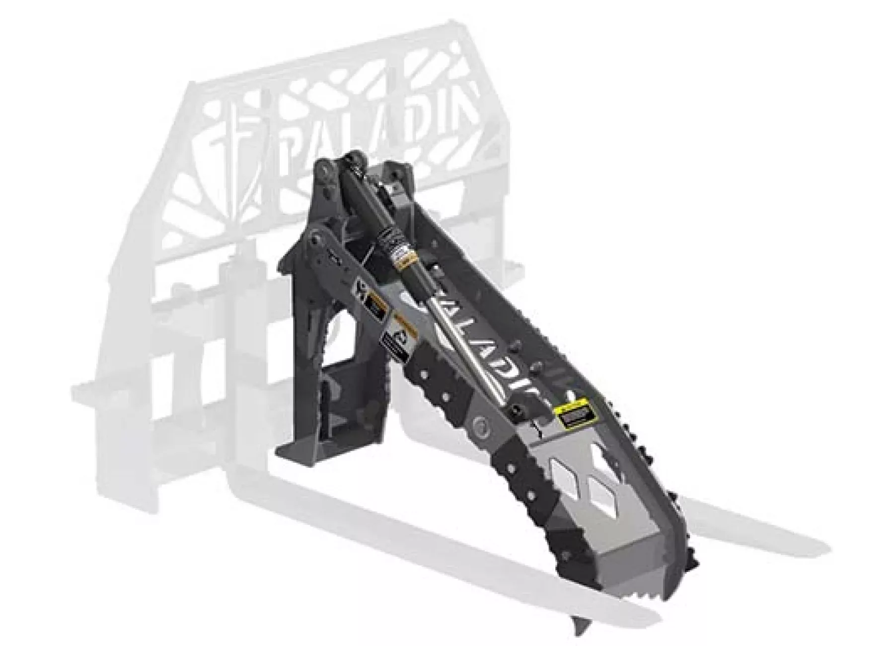 Paladin Pallet Forks | SharkBite™ & 42″ Log Grapple | Hydraulic Flow Range 10–25 GPM | For Skid Steers