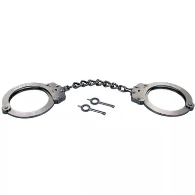 Peerless Model 700C-6X Chain-Linked Handcuffs & Keys w/ Eight Links, Nickel