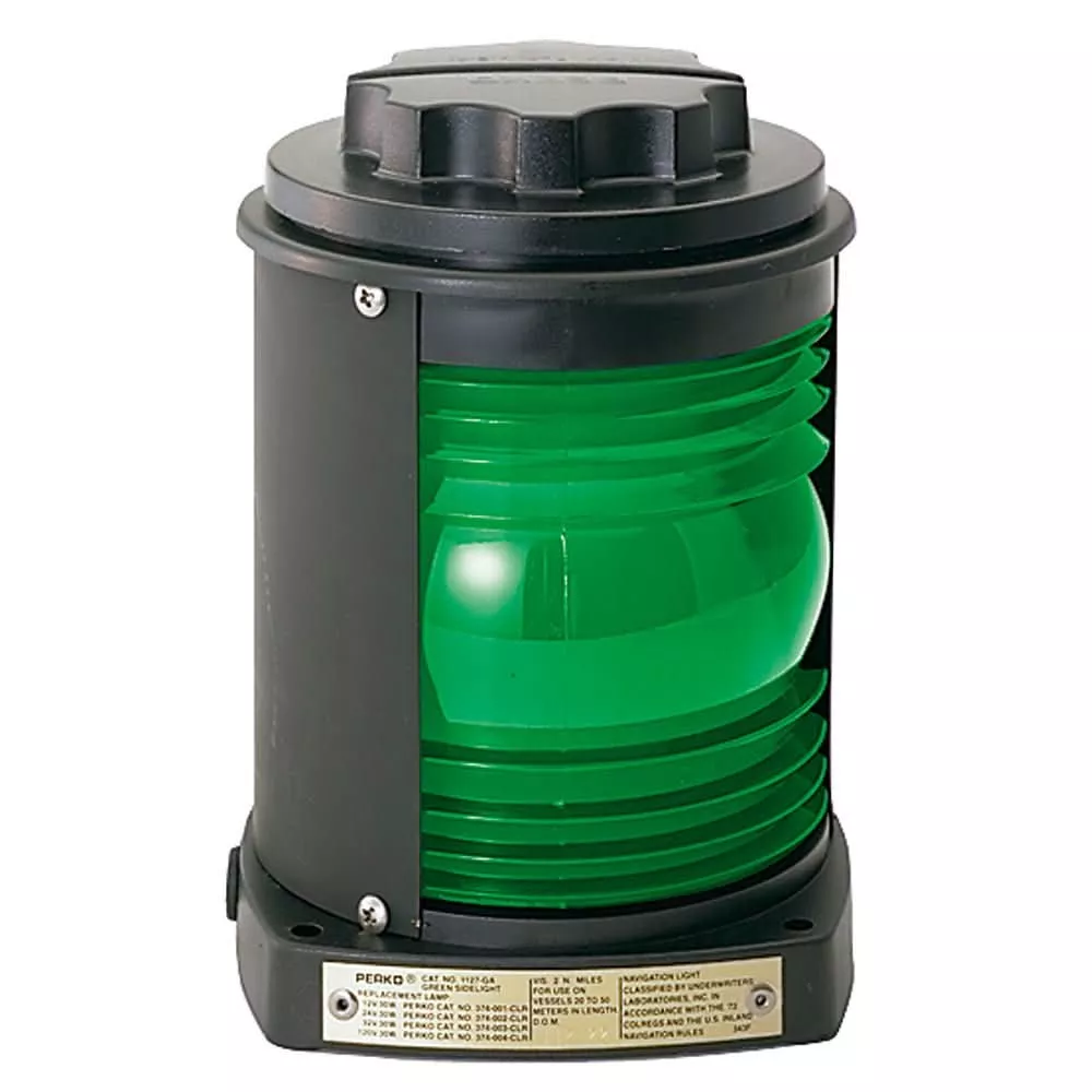Perko Side Light – Black Plastic, Green Lens – 1127GA0BLK