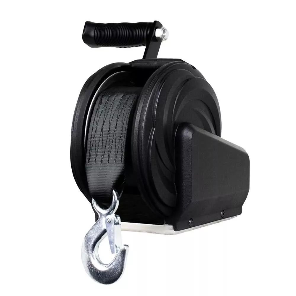 Powerwinch Select Series 1,600 lb Capacity Winch with 8-Inch Crank Arm – Carbon Black – 21400-W-1600-8-B-R
