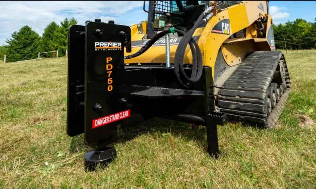 Premier Post Driver | Models PD750, PD1000, & PD1500 | Diameters 8″, 9″, 10″ | 12-29 GPM | For Skid Steers