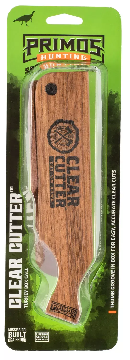 Primos Clear CutterBox Call Turkey Hen Sounds Attracts Turkeys Brown