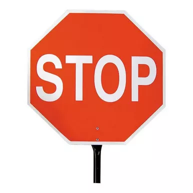 Pro-Line Traffic Safety 18" Aluminum Reflective Stop Paddle Sign w/ Handle