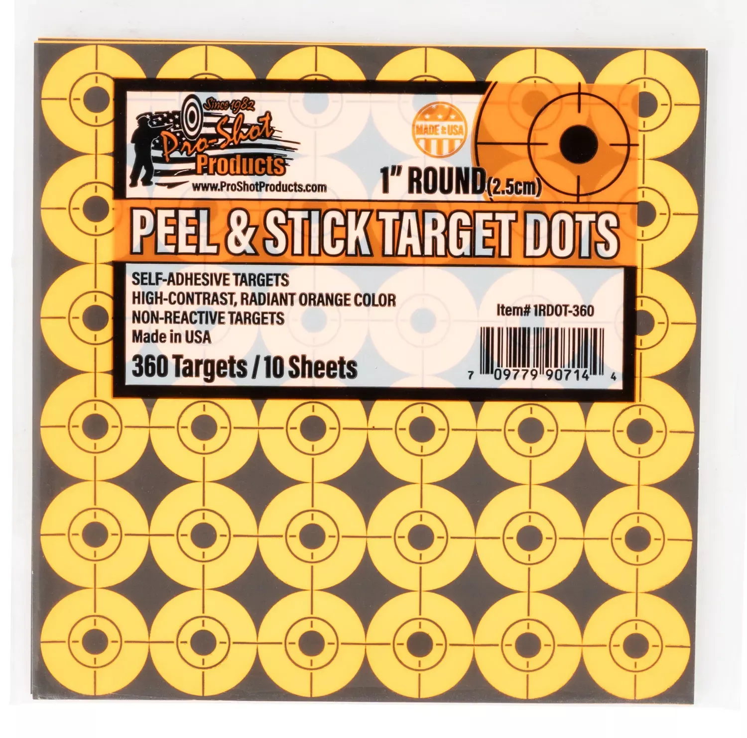 Pro-Shot Peel & Stick Target Dots Adhesive Paper Orange 1″ Dot 10 Pk.