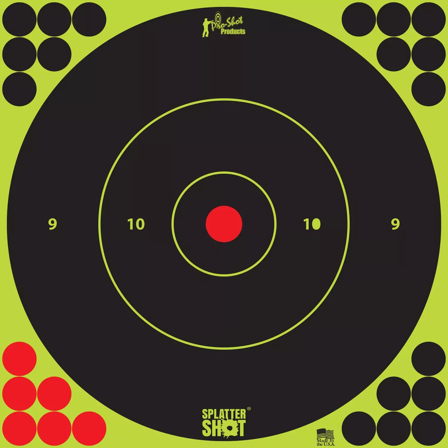 Pro-Shot SplatterShotHanging Paper Black/Red 12" Bullseye Includes Pasters 5 Pack