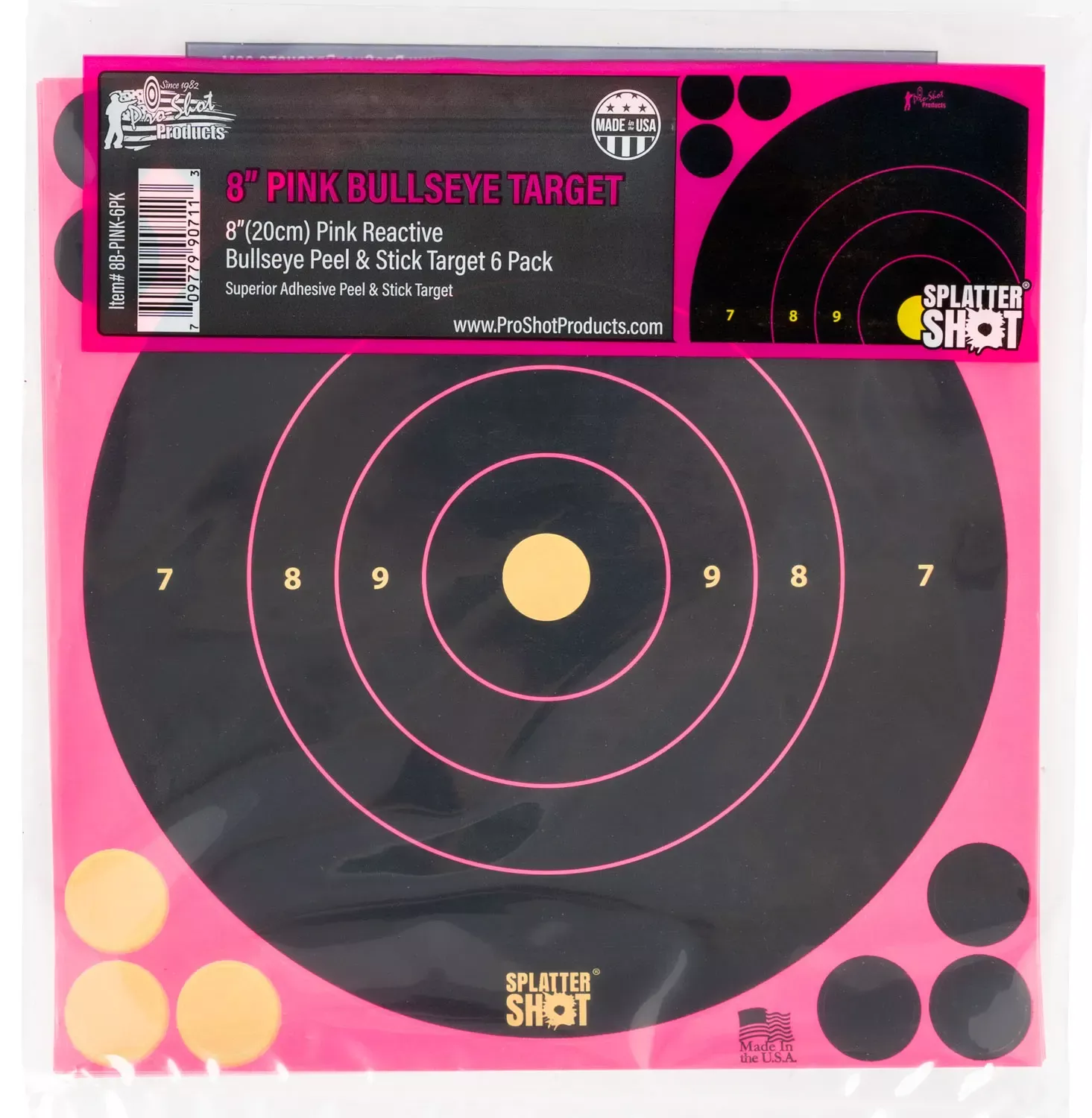 Pro-Shot SplatterShotSelf-Adhesive Paper Multi Color 8″ Bullseye Includes Pasters 6 Pack