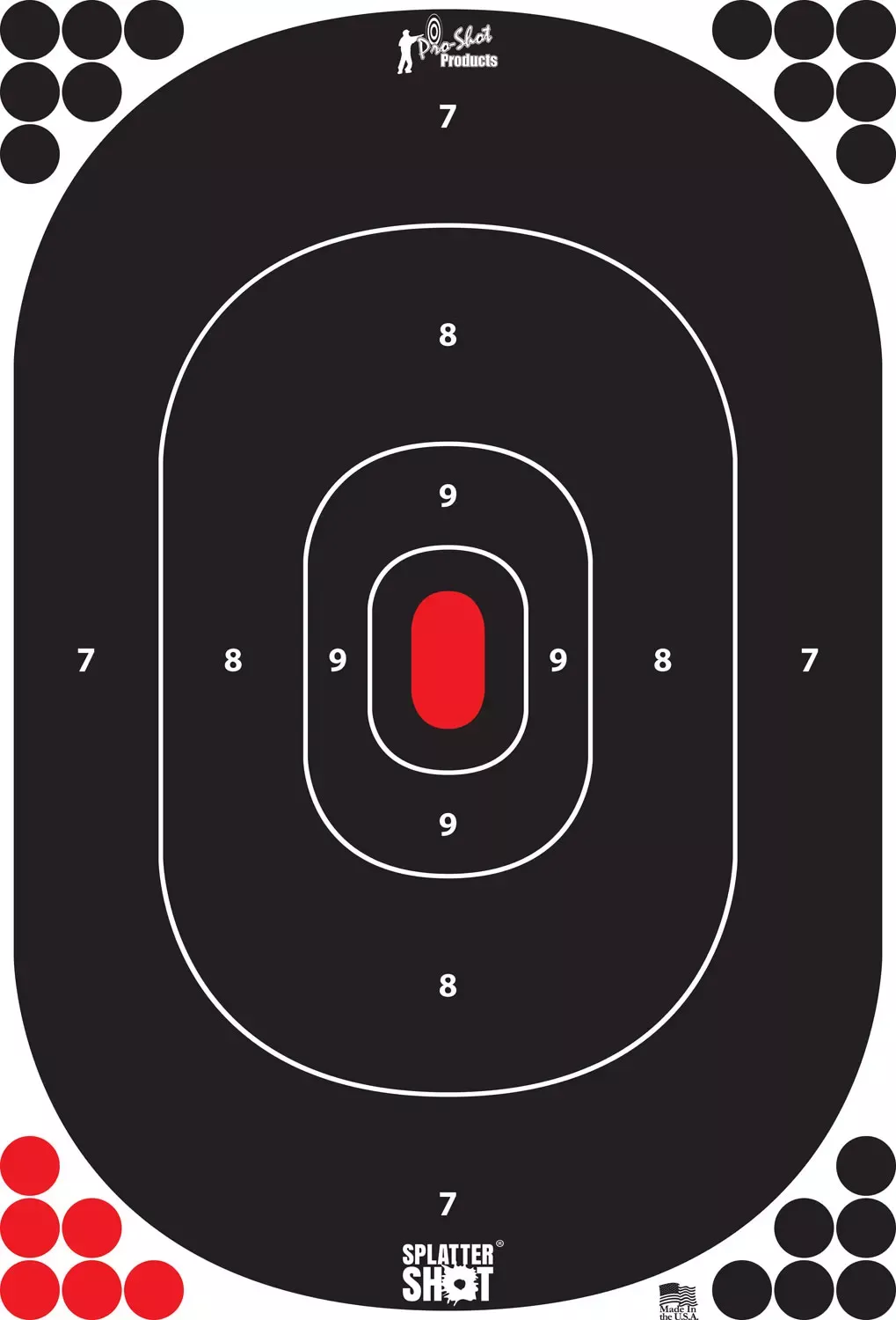 Pro-Shot SplatterShotSelf-Adhesive Paper Silhouette Black/Red 5 Pack