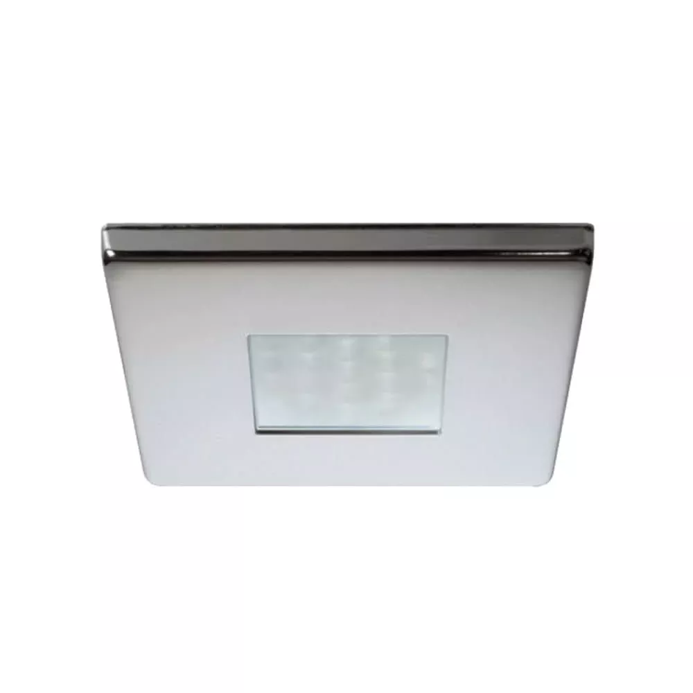 Quick Edwin C Downlight LED – 2W, IP66, Screw Mounted – Square Stainless Bezel, Square Warm White Light [FASP3432X02CA00]