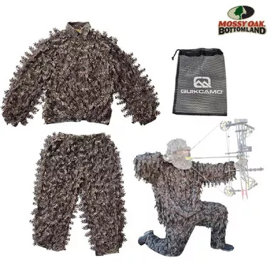 QUIKCAMO 3D Camo Leafy Mossy Oak New Bottomland Suit