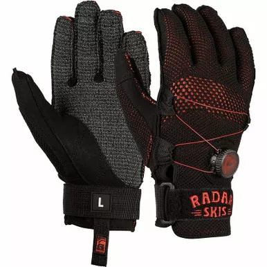 RADAR Men's AirKnit-K BOA Black/Red Inside-Out Gloves