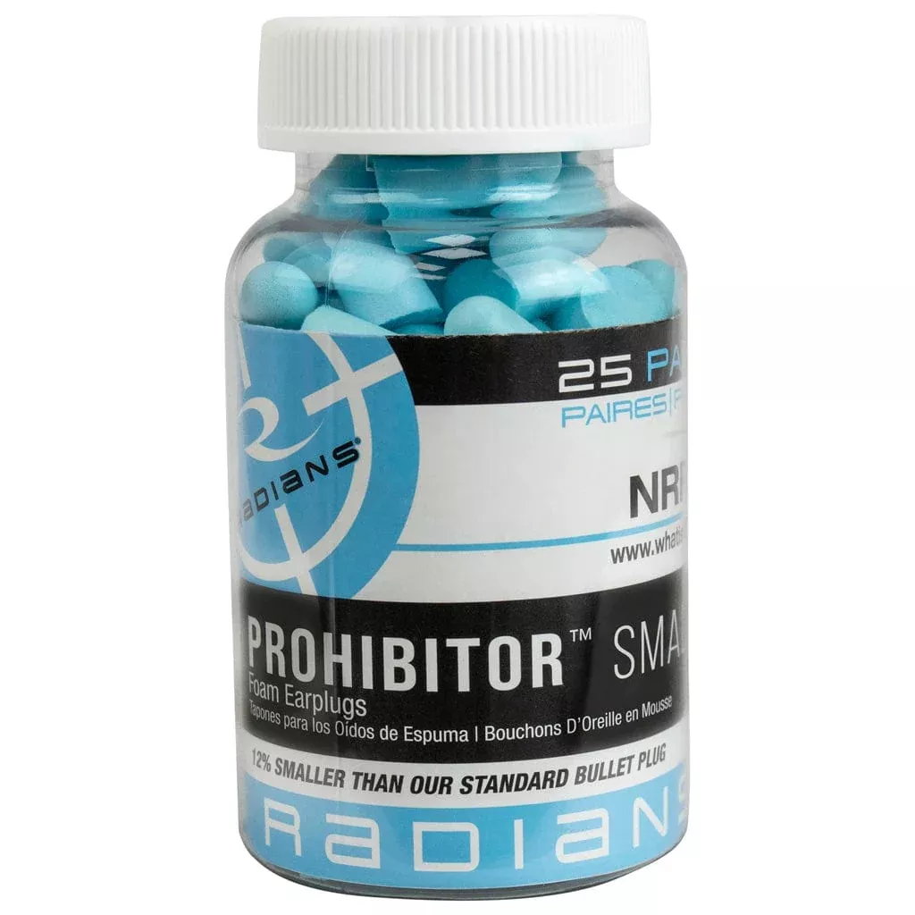 Radians Prohibitor Small Foam Earplugs Jar 25 Pr.