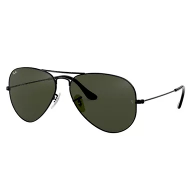 Ray-Ban Aviator Black Frame Green Lens Polarized Standard