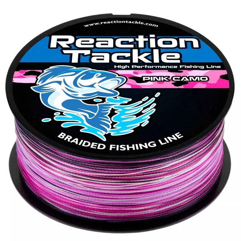 Reaction Tackle Braided Fishing Line – Pink Camo