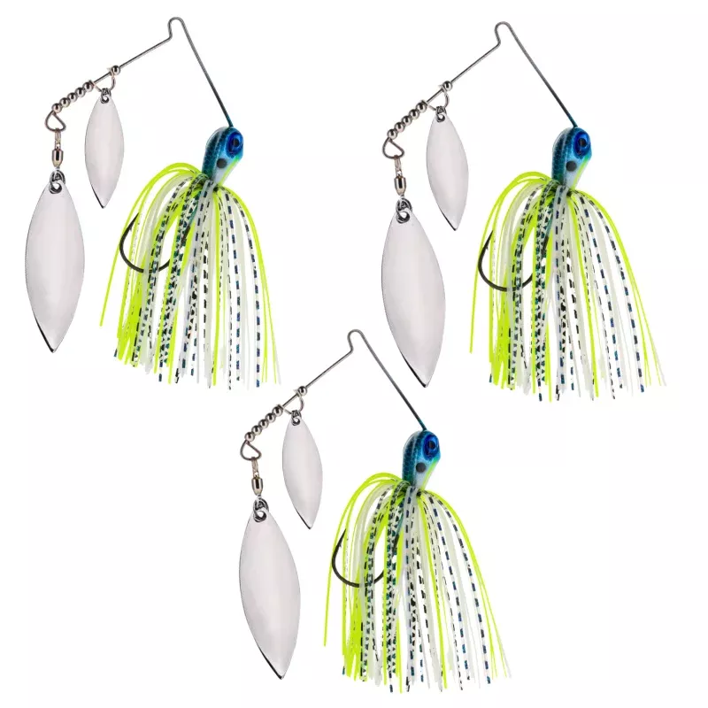 Reaction Tackle Lead Double Willow Blade Spinnerbait Jigs (3-Pack)