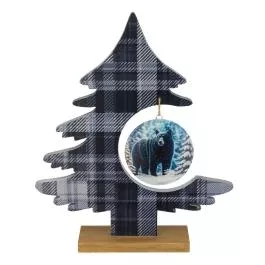 Regal Art & Gift Plaid Tree Decor - Black Bear