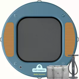 Retrospec Siesta Hammock Inflatable Water Platform - Circle 8' - Atlantic Blue