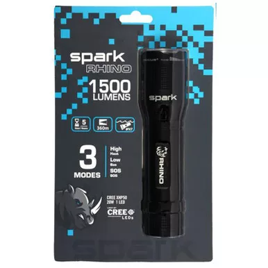 Rhino Spark 1500 Lumens Flashlight Black
