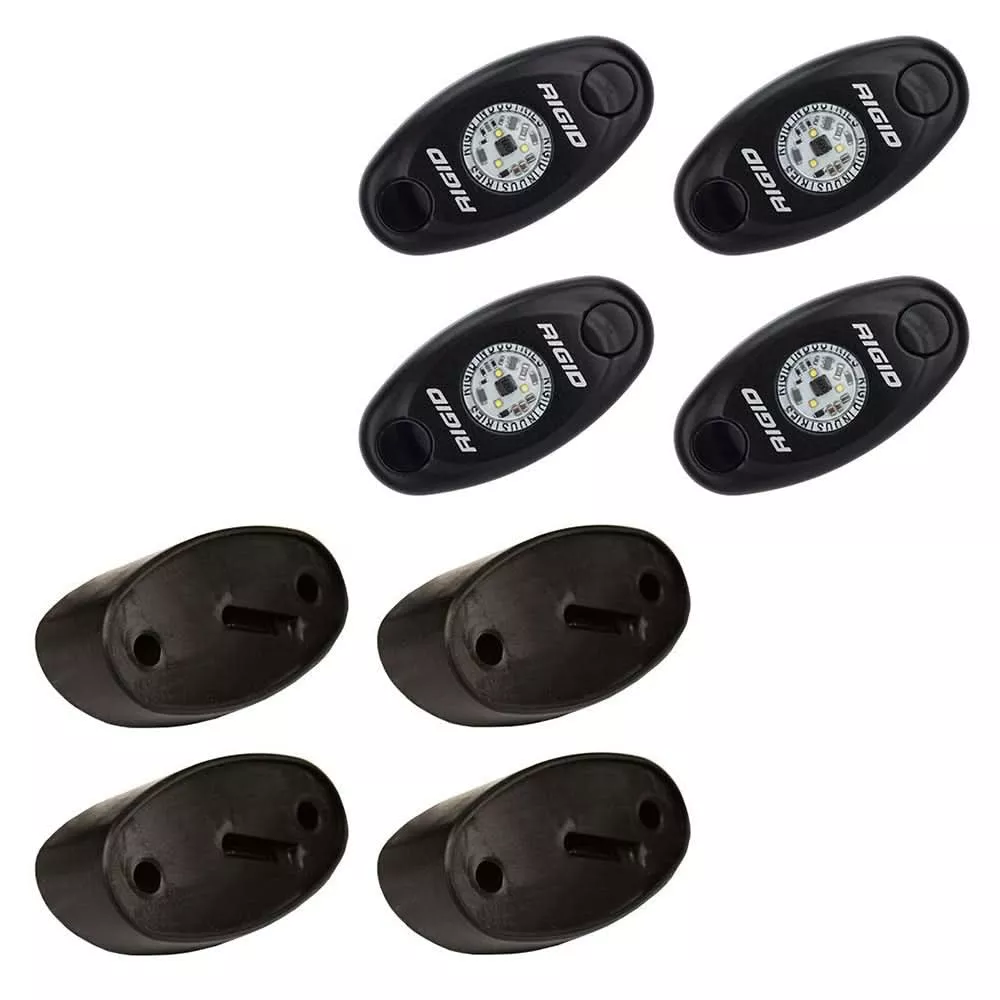 RIGID Industries A-Series Rock Light Kit – 4 Red Lights – Black – 400213