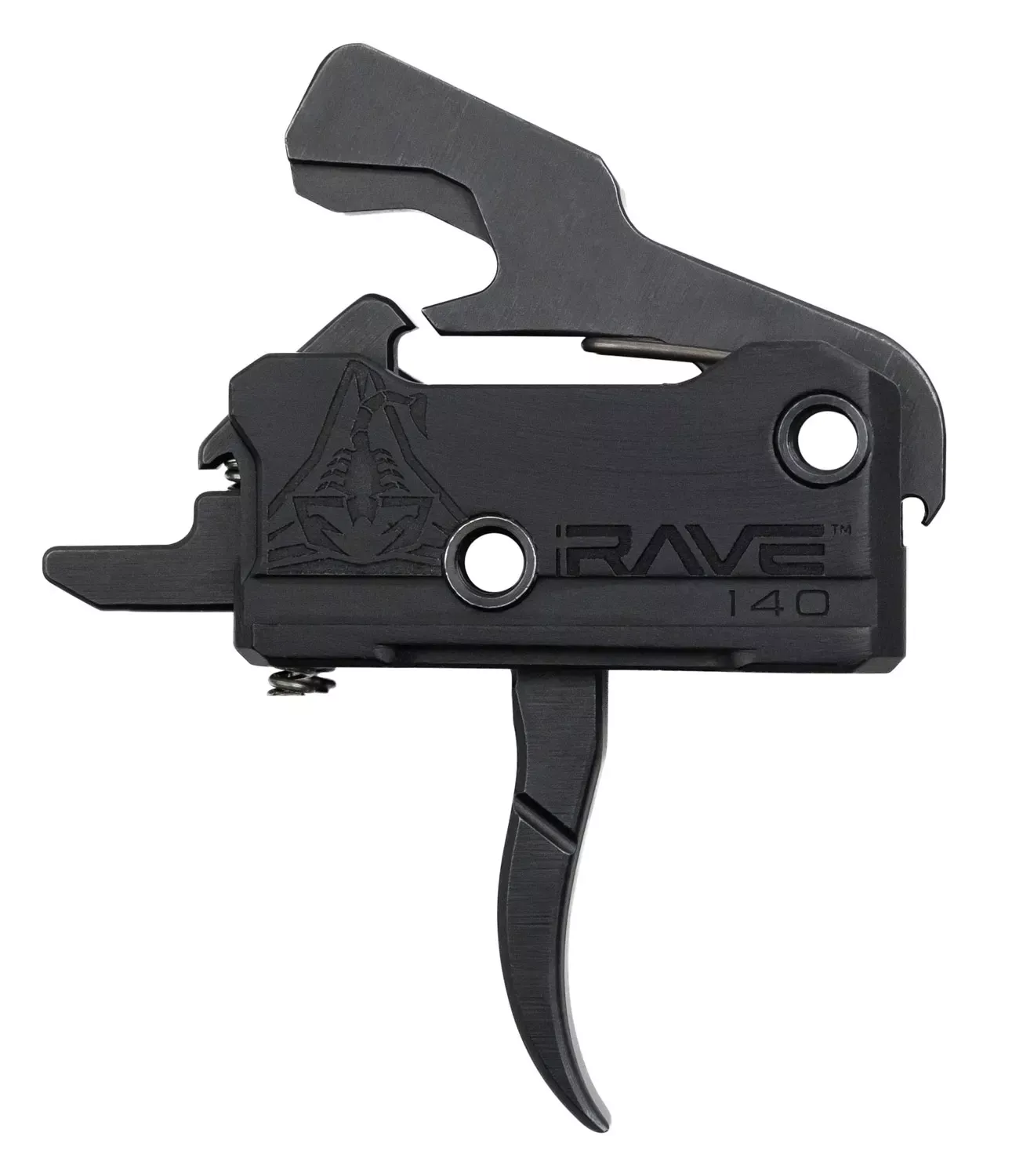 Rise Armament RA-140 Super Sporting Single-Stage Curved Trigger with 3.50 lbs Draw Weight & Black Hardcoat Anodized Finish for AR-Platform Right