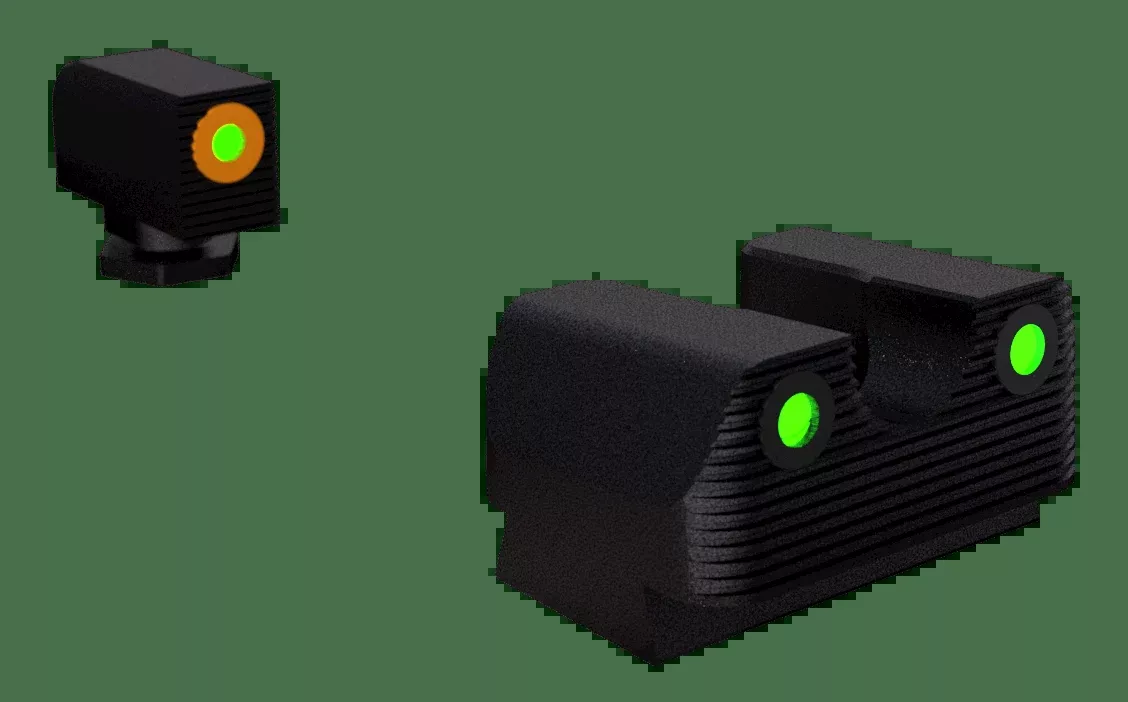 Rival Arms Tritium Night Sgt - Set For Glock 17/19 W/org Ring