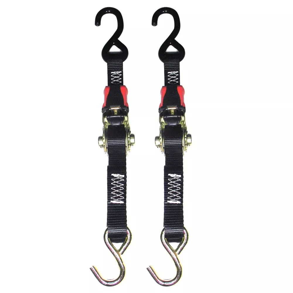 Rod Saver Rubber Ratchet Tie-Down – 1″ x 4′ – Pair